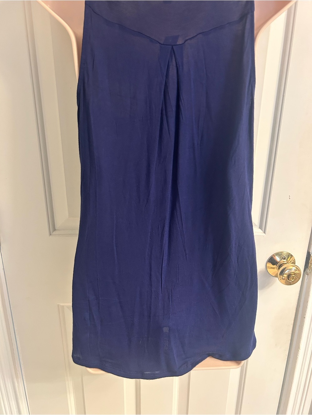 NWT-Express Blue  V-Neck Sleeveless Tank with Gold Zip - Picture 9 of 12
